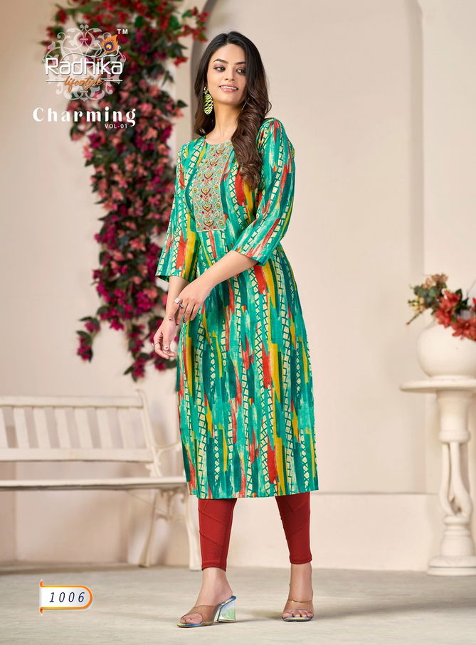 Radhika Charming Vol 1 Modal Printed Kurtis Catalog
